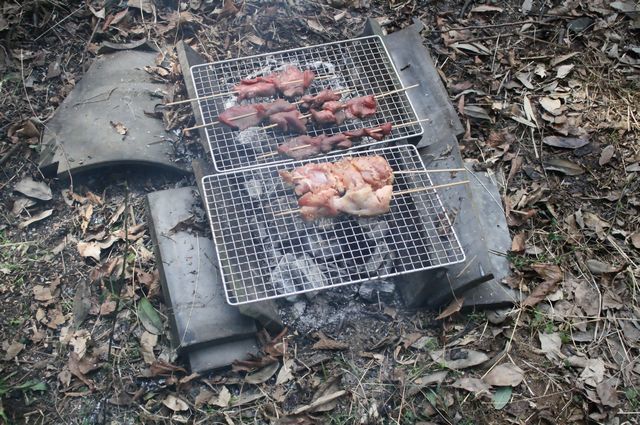 茨城県の自然　炭火　焼き芋　バーベキュー